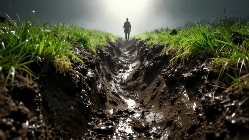 Soldado solitario en trinchera: atmósfera dramática y realista