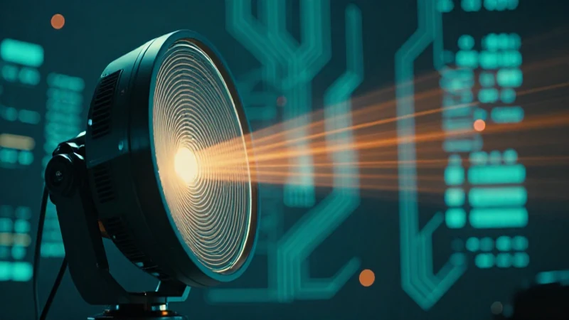 Radar futurista con iluminación vibrante y enfoque nítido