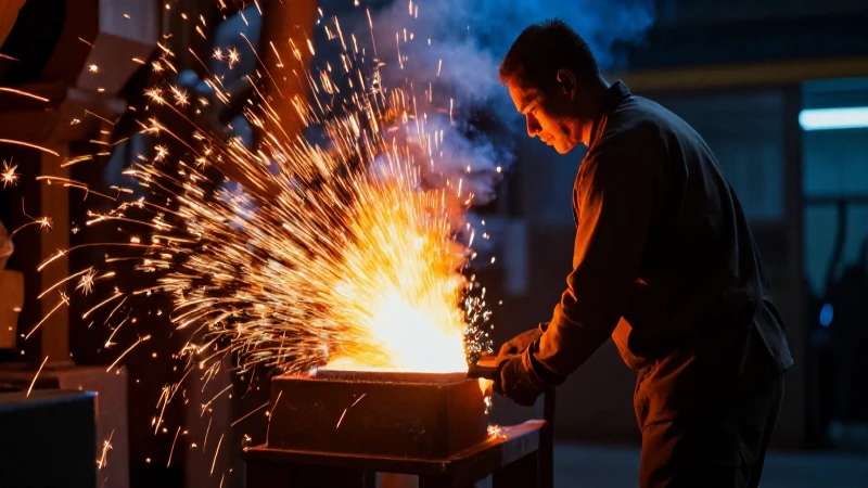 Fuerza y fuego en una forja industrial