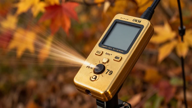 Busca oro bajo luz dorada otoñal