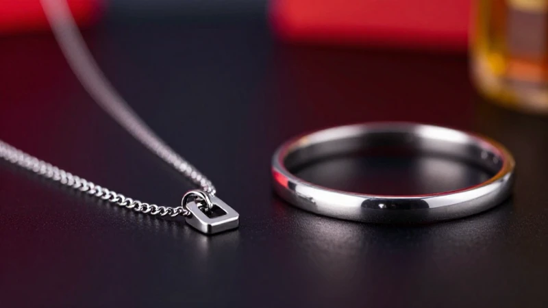 Comparación elegante: collar acero contra pulsera plata