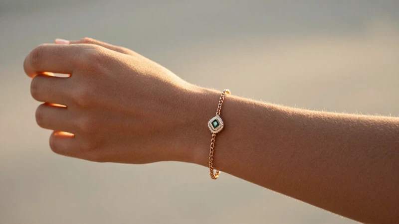 Pulsera de tenis elegante en luz dorada
