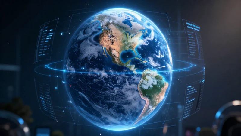 Proyección holográfica futurista y llamativa de la Tierra