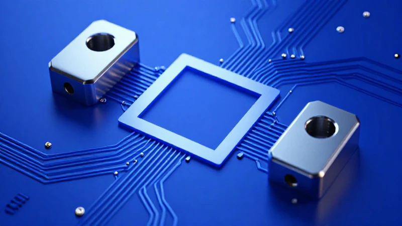 Circuito brillante en azul, detalle hiperrealista