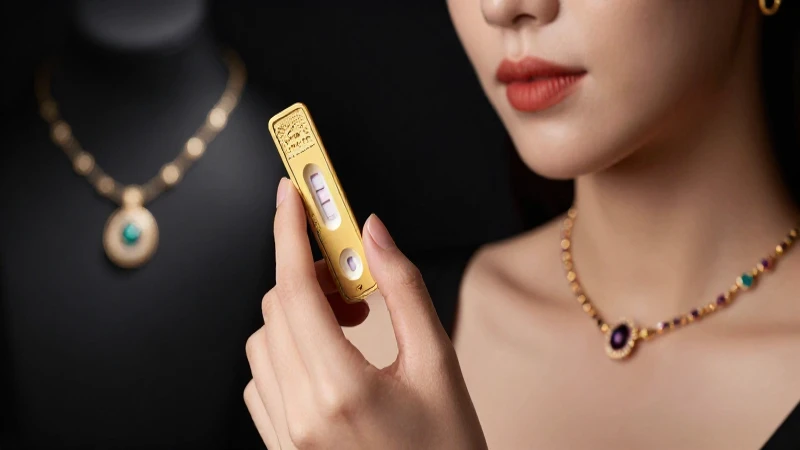 Cómo identificar joyas sin metales que causen alergia al oro 2 Mujer muestra prueba de alergia al oro
