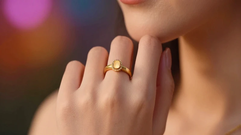 Cómo identificar joyas sin metales que causen alergia al oro 5 Anillo dorado hipoalergénico en mano elegante