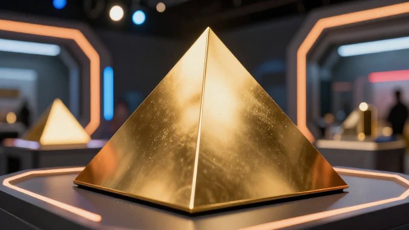 Pirámide dorada exhibe tecnología futurista impactante