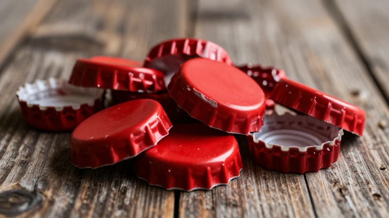 Tapones rojos vibrantes en madera desgastada