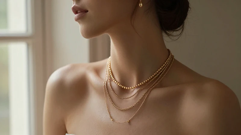 Collares elegantes resaltados con luz cálida