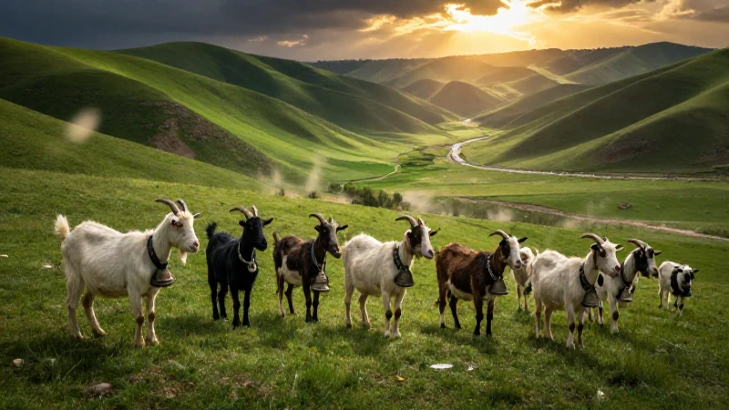 Paisaje iraní vibrante, lleno de cabras y luz dorada