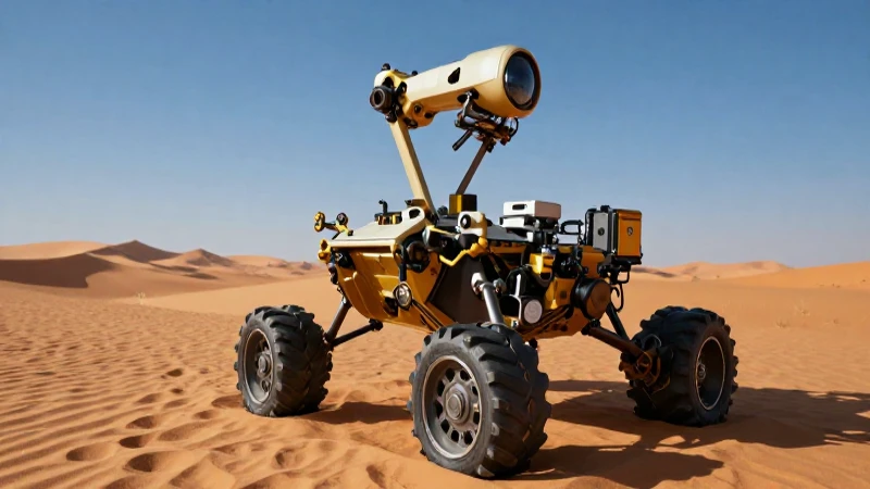 Fotografía dramática: rover en desierto vibrante