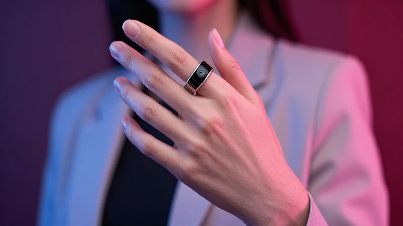 Anillo inteligente elegante en diseño cinematográfico