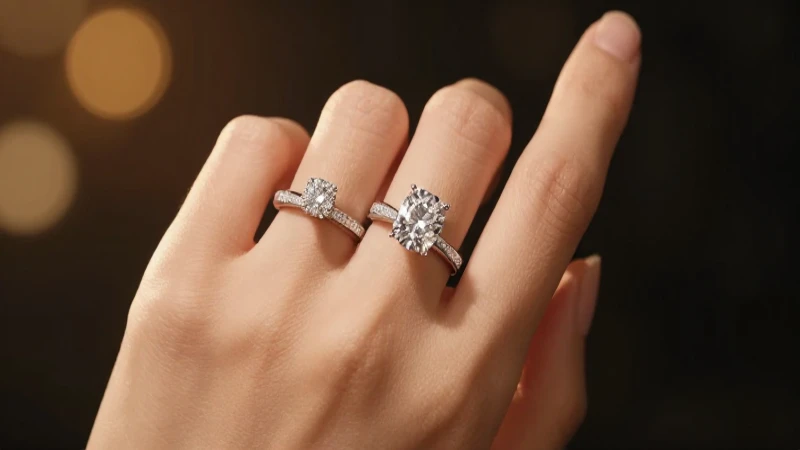Anillo de diamantes en mano elegante