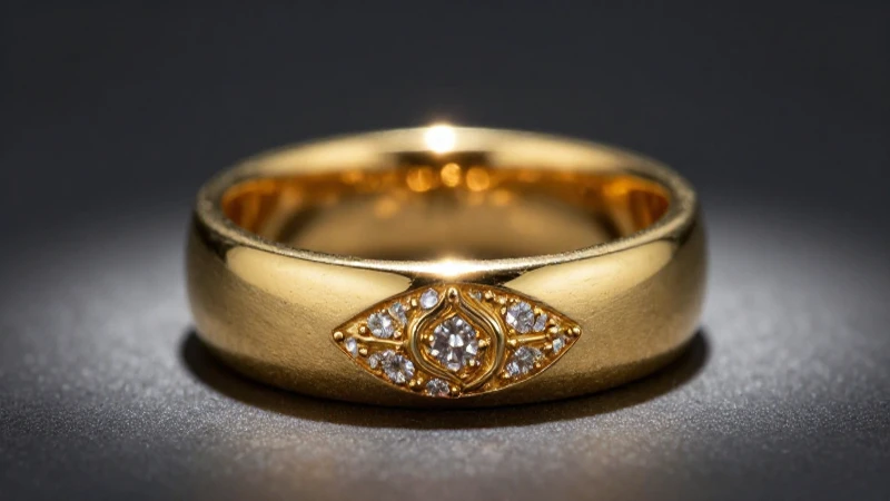 Anillo dorado resplandece con lujo y elegancia