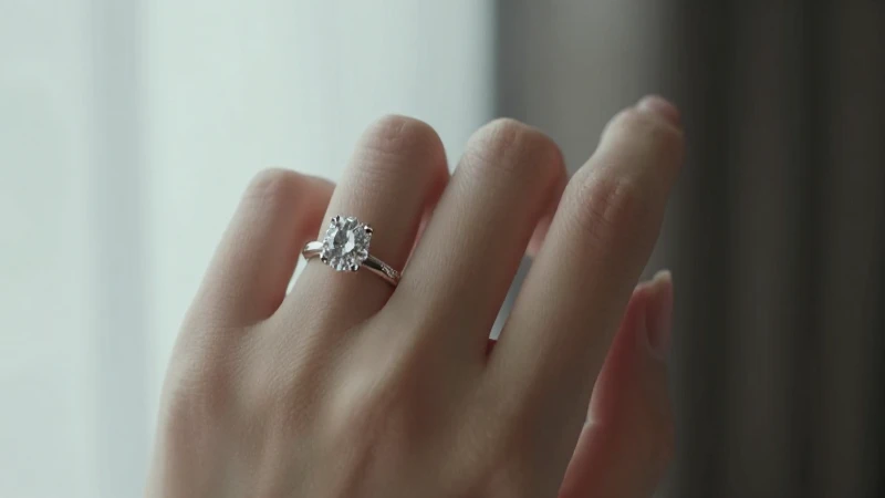 Anillo brillante en mano femenina elegante