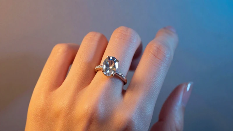 Anillo elegante en mano con fondo suave