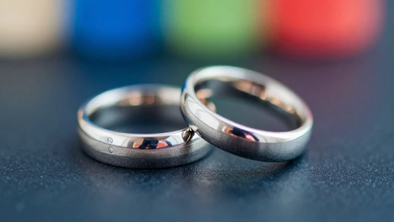 Anillos de boda entrelazados con luz suave