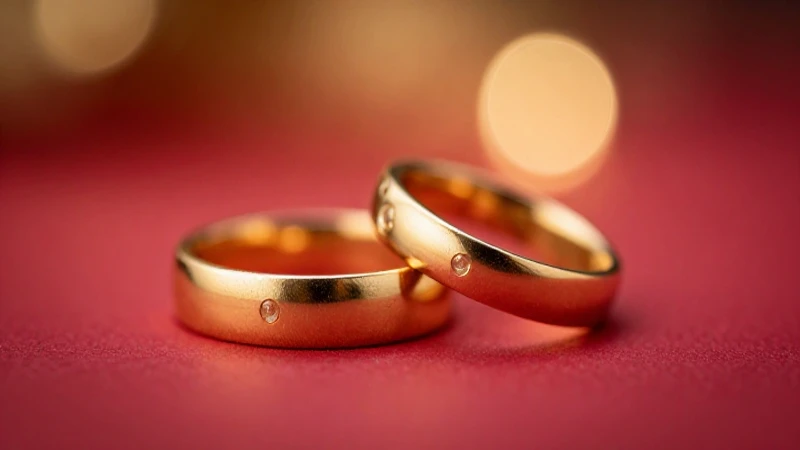 Anillos dorados en primer plano romántico