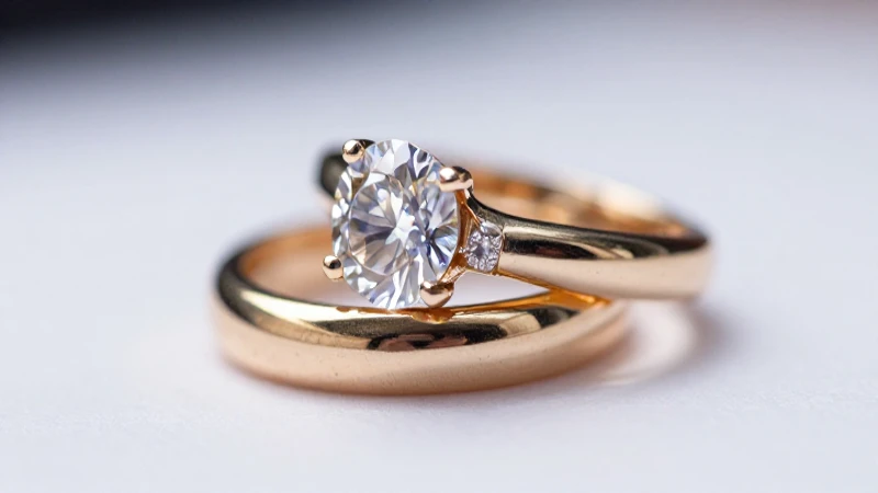 Cómo combinar anillos de boda y compromiso adecuadamente 3 Anillo nupcial resalta en foco suave
