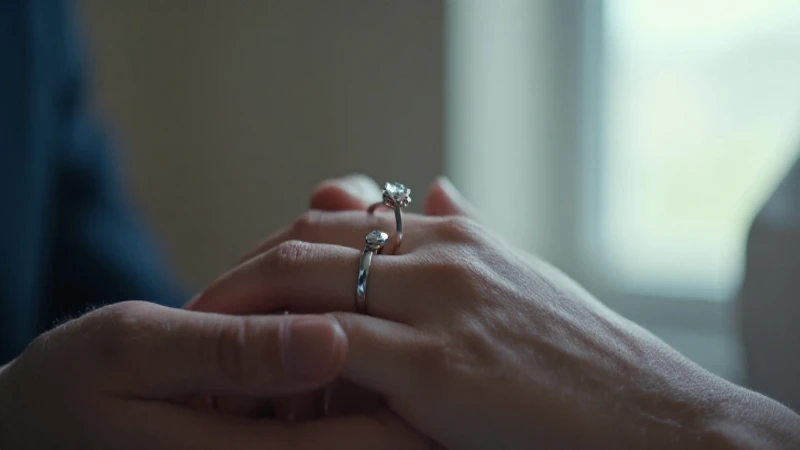 Cómo combinar anillos de boda y compromiso adecuadamente 5 Anillo y banda, romance en foco suave