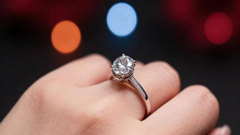 Anillo brillante en mano con iluminación cálida