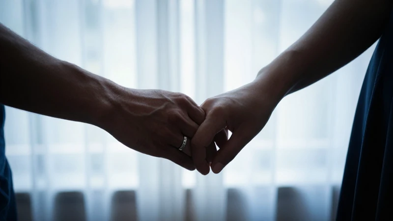Pareja enamorada, anillos relucientes y ambiente romántico