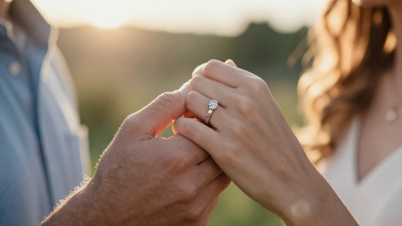 Anillo comprometido: imagen romántica y profesional