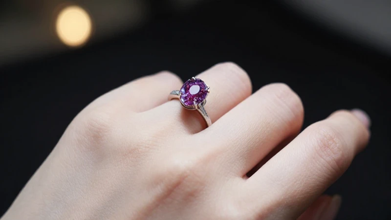 Anillo espectacular en mano, luz dramática
