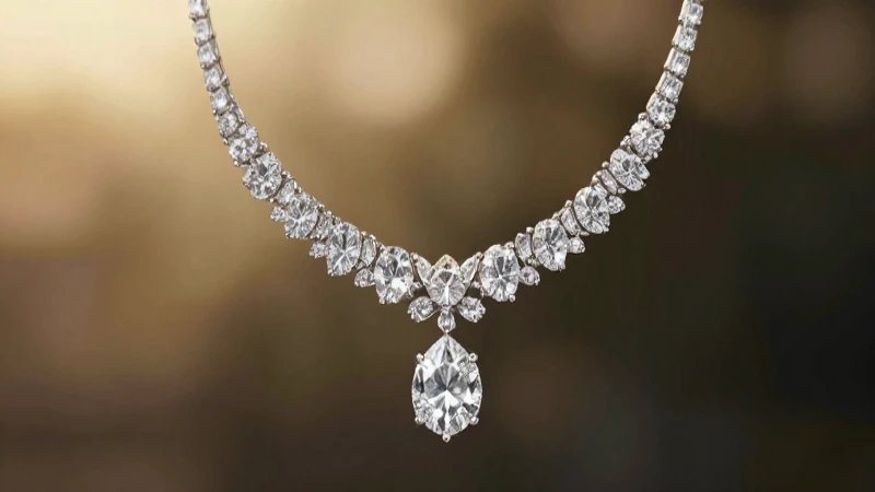 Collar de diamantes lujoso y llamativo