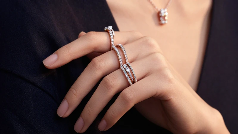Manos con anillos brillan en luz cinematográfica