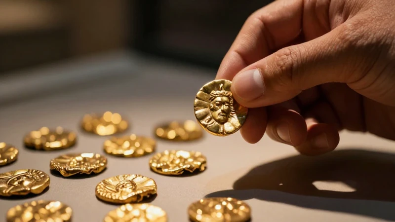 Monedas sirias antiguas brillan con oro