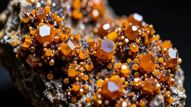 Cristales de antimonio deslumbrantes en primer plano