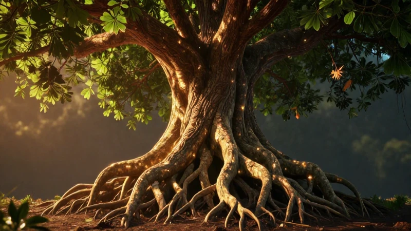 Árbol de vida vibrante, místico y detallado