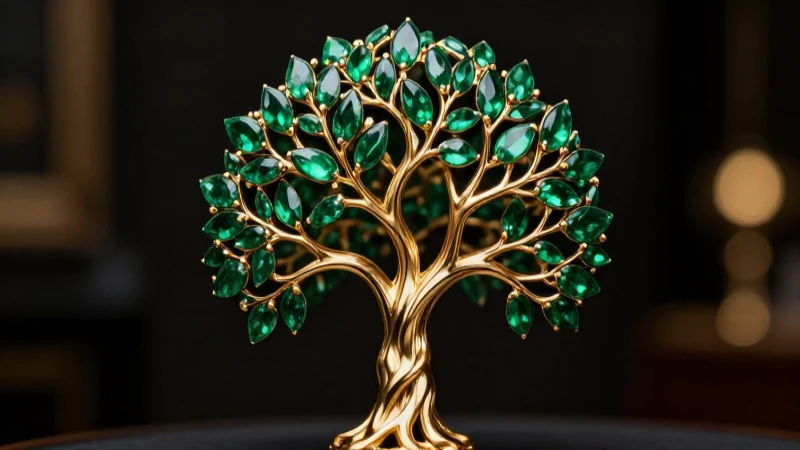 Joyería: Árbol de la vida dorado y vibrante