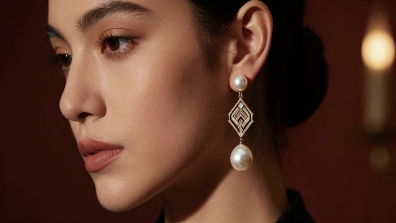 Aretes elegantes en imagen lujosa y dramática