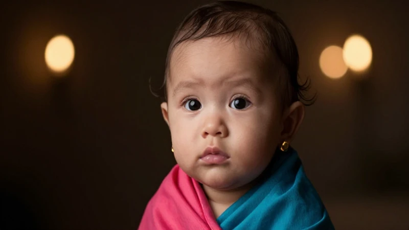 Bebé con aretes dorados, mirada cautivadora