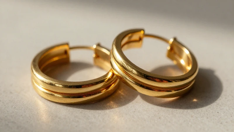 Joyas doradas resaltan en imagen elegante