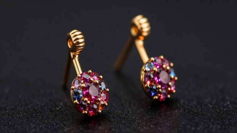 Tipos de pendientes para cada tipo de agujero en la oreja 4 Pendientes dorados resaltados con piedras preciosas