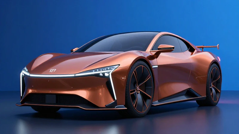 El cobre se convertirá en el oro del automóvil eléctrico 3 Coche eléctrico futurista con detalles en cobre