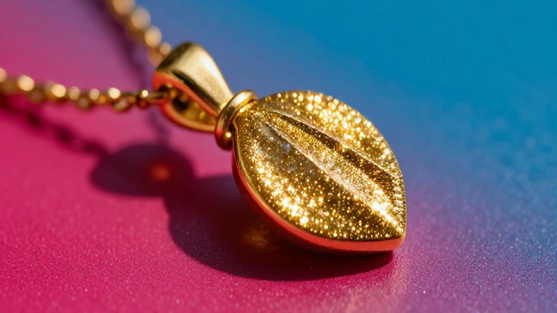 Joyería dorada brillante con lujo y contraste
