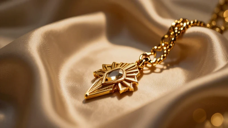 Joyería dorada elegante con fondo lujoso