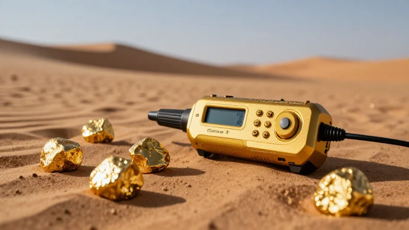 Detecta oro en el desierto con detalle vibrante