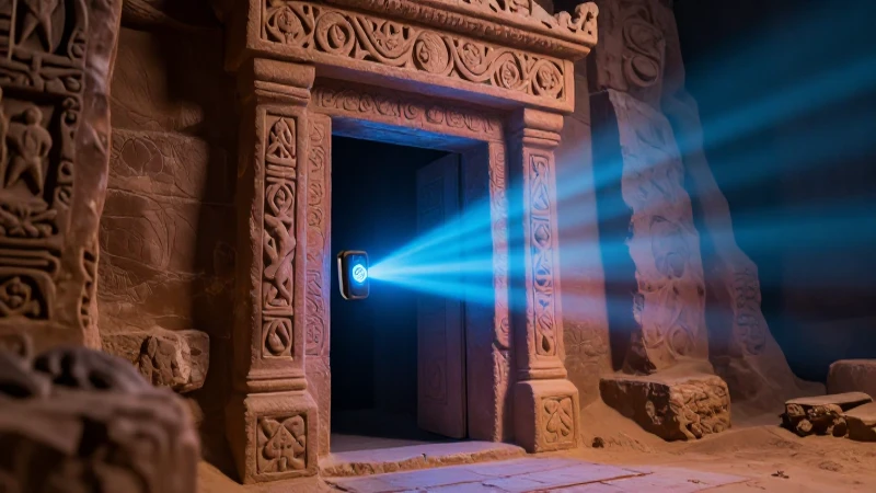 Tumba vikinga iluminada con tecnología escaneada