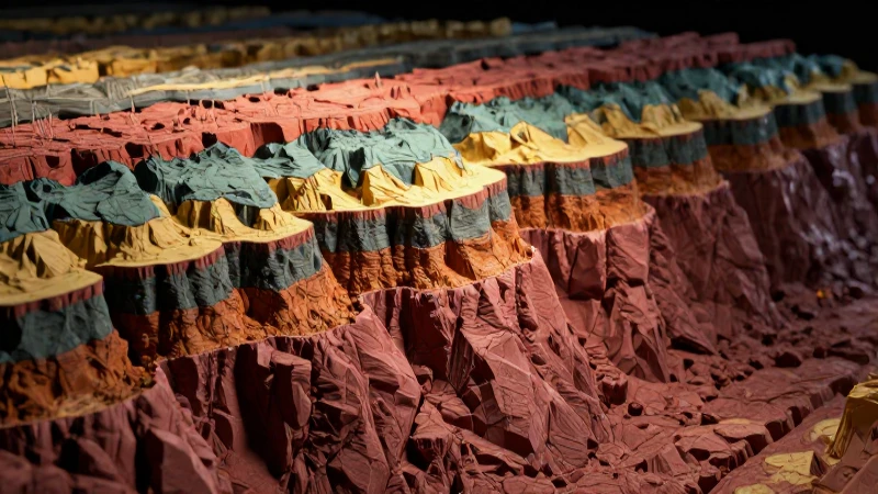 Visualización geológica dramática y detallada en 3D