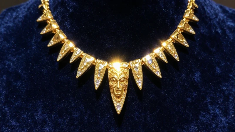 Joyas doradas resaltan en elegante primer plano