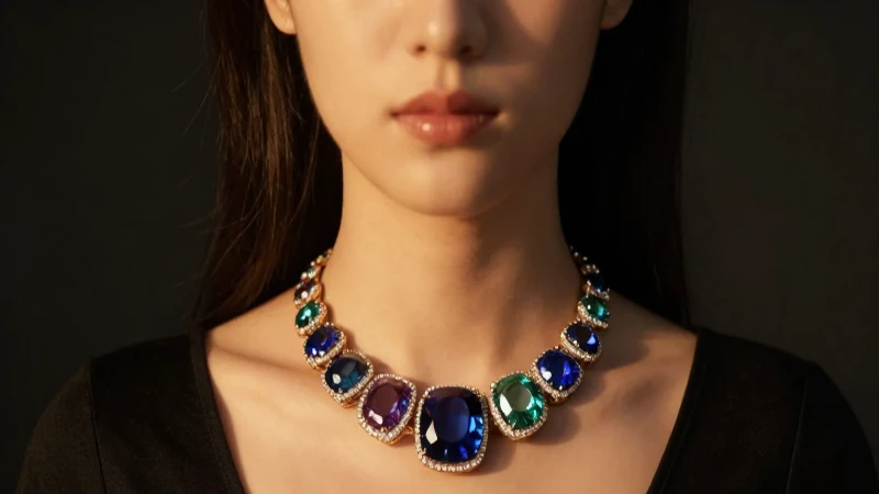 Collar llamativo resalta en fotografía cinematográfica