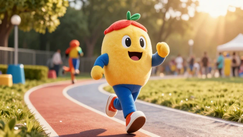 Mascota corriendo en una carrera vibrante