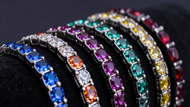 Pulseras de zafiro resplandecen en primer plano