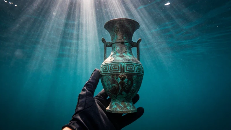 Hallazgo submarino: vase de bronce resplandeciente