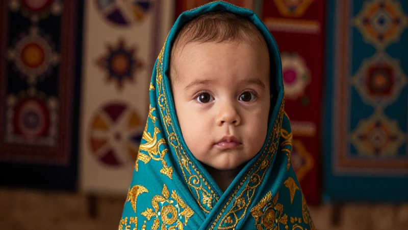 Bebé con broqueles en fotografía artística